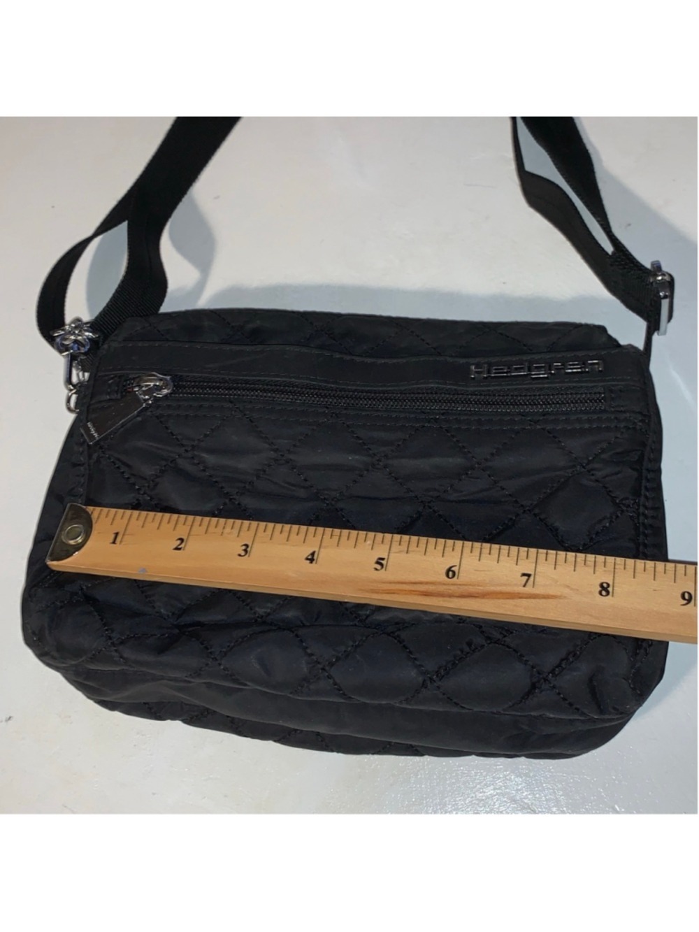 Women's Hedgren Black Quilted Crossbody Bag One Size with red Interior - Picture 14 of 16